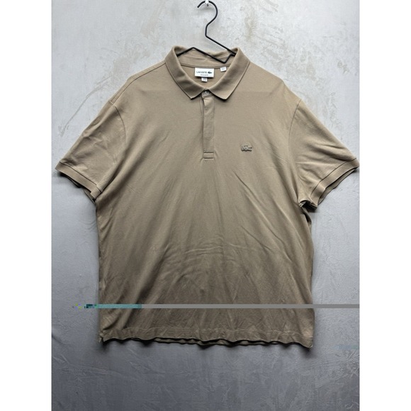 Lacoste Other - Lacoste Paris Polo Shirt Mens FR 8 US 3XL Beige Stretch Pique Hidden Placket